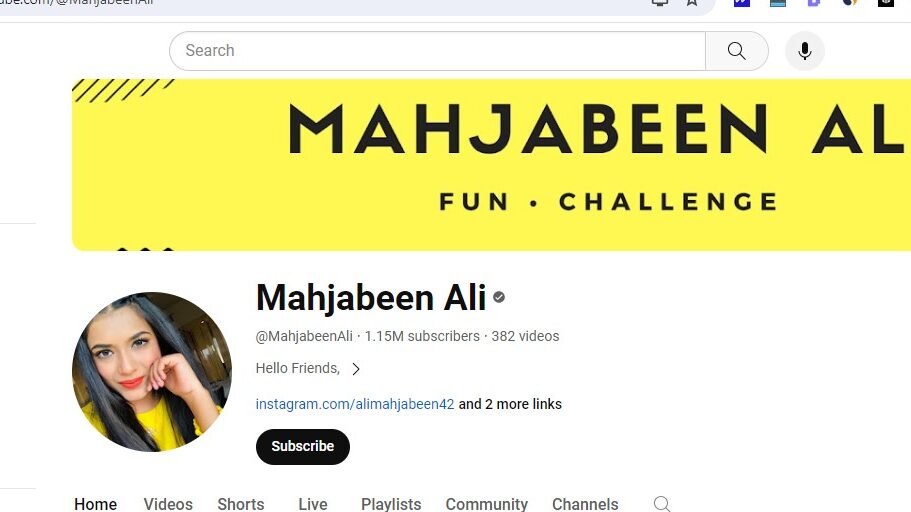 Mahjabeen Ali You Tube