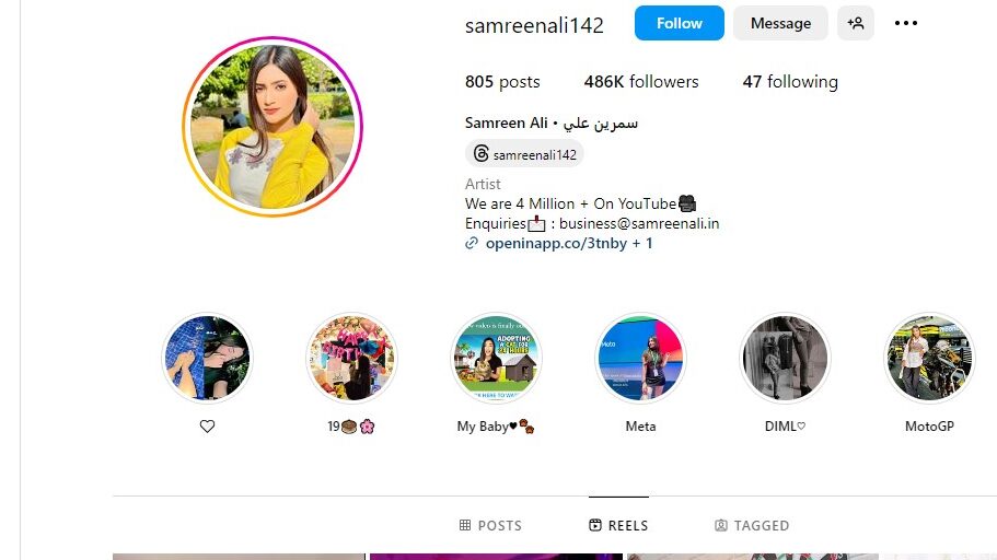 Samreen ali Instagram